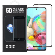 OEM Samsung Galaxy A71 üvegfólia, tempered glass, előlapi, 5D, edzett, hajlított, fekete kerettel mobiltelefon kellék