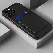 OEM Samsung Galaxy S21 kameravédős szilikon tok kártyatartóval fekete tok és táska