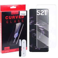 OEM Samsung Galaxy S21 Ultra 5G üvegfólia, tempered glass, előlapi, UV, edzett, hajlított mobiltelefon kellék