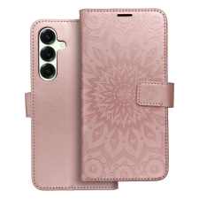 OEM Samsung Galaxy S26 5G könyvtok, fliptok, telefon tok, oldalra nyíló tok, mágneszáras, bankkártyatartós, mandala mintás, rose gold, Forcell Mezzo tok és táska