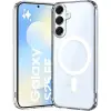 OEM Samsung Galaxy S26 FE 5G / S25 FE 5G MagSafe tok – átlátszó TPU hátlaptok megerősített sarkokkal, Anti Shock Mag Case, 1,5 mm (nagy kamerakivágás)