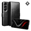 OEM Samsung Galaxy S26 QIALINO oldalra nyíló valódi bőr tok asztali tartó fekete GP-193296