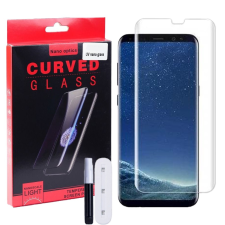 OEM Samsung Galaxy S8 Plus üvegfólia, tempered glass, előlapi, UV, edzett, hajlított mobiltelefon kellék
