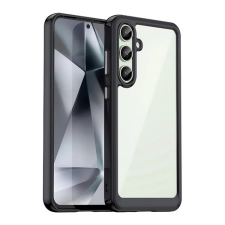 OEM Samsung S24 FE GIGAPACK Szilikon telefonvédő ütésállóság, átlátszó hátlap, FEKETE tok és táska