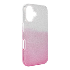 OEM Shining Case iPhone 16 Szilikon Tok - Pink-Ezüst tok és táska