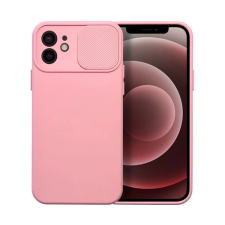 OEM Slide Apple iPhone 12 kameravédős szilikon tok rózsaszín tok és táska