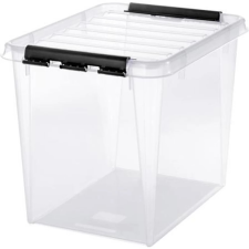 OEM SMARTSTORE Classic 50 Műanyag tárolódoboz 52 liter fekete fogantyúkkal átlátszó bútor