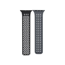 OEM Spike Apple Watch szilikon szíj 38/40/41mm fekete/szürke okosóra kellék