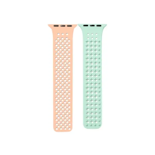 OEM Spike Apple Watch szilikon szíj 38/40/41mm papya/pisztácia okosóra kellék