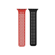 OEM Spike Apple Watch szilikon szíj 38/40/41mm piros/fekete okosóra kellék