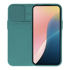 OEM Szilikon telefonvédő (matt. mikrofiber plüss belső. kameravédő) SÖTÉTZÖLD tok és táska