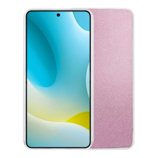 OEM Szilikon telefonvédő (műanyag belső. csillogó hátlap) RÓZSASZÍN tok és táska