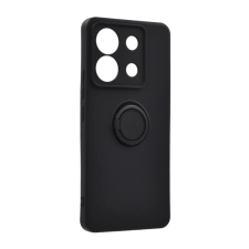 OEM Szilikon telefonvédő (tartógyűrű. mikrofiber plüss belső. mágneses. kameravédő) FEKETE tok és táska