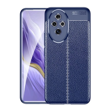 OEM Szilikon telefonvédő (ütésállóság. bőr hatású. varrás minta) SÖTÉTKÉK tok és táska