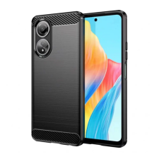 OEM Szilikon telefonvédő (ütésállóság. légpárnás sarok. szálcsiszolt. karbon minta) FEKETE tok és táska