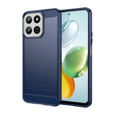 OEM Szilikon telefonvédő (ütésállóság. légpárnás sarok. szálcsiszolt. karbon minta) SÖTÉTKÉK tok és táska