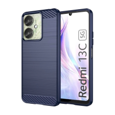 OEM Szilikon telefonvédő (ütésállóság. légpárnás sarok. szálcsiszolt. karbon minta) SÖTÉTKÉK tok és táska