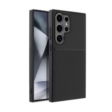 OEM Szilikon telefonvédő (ütésállóság. mágneses. bőr hatású hátlap. csíkos) FEKETE tok és táska