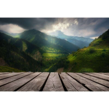 OEM Tablou vászon kilátás a fenséges zöld hegyek faösvényéről, 80x50cm, tabloucanvas978 grafika, keretezett kép