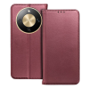 OEM Telefontok Honor Magic8 Lite - Smart Magnetic burgundy szilikon keretes mágneses könyvtok