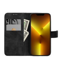 OEM TENDER könyvtok iPhone 16e - fekete tok és táska