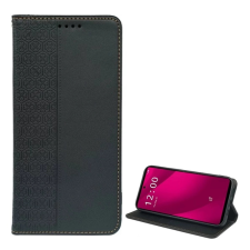 OEM Tok álló. bőr hatású (FLIP. oldalra nyíló. asztali tartó. lóhere) FEKETE tok és táska