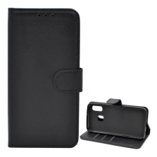 OEM Tok álló. bőr hatású (FLIP. oldalra nyíló. asztali tartó. prémium) FEKETE tok és táska