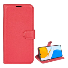 OEM Tok álló. bőr hatású (FLIP. oldalra nyíló. asztali tartó. prémium) PIROS tok és táska