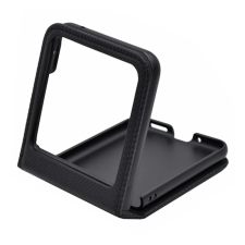 OEM Tok álló. bőr hatású (FLIP. oldalra nyíló. asztali tartó. rombusz) FEKETE tok és táska