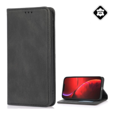 OEM Tok álló. valódi bőr (FLIP. oldalra nyíló. asztali tartó) FEKETE tok és táska