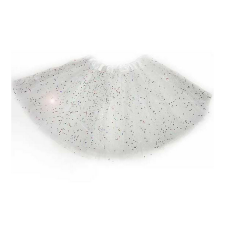 OEM Tüll szoknya Tütü fehér színes glitterrel ~30 cm gyerek szoknya