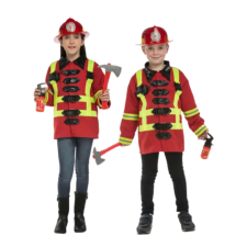 OEM Tűzoltó jelmez kiegészítőkkel 5-7 éves gyerekeknek 116-128 cm jelmez