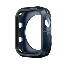 OEM Twin Apple Watch szilikon tok 41mm éjkék/szürke okosóra kellék
