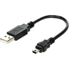 OEM USB A-MINI 5-pin 0,15m, fekete (11928710) kábel és adapter