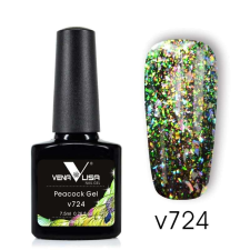 OEM Venalisa Peacock Gél Lakk V724 - Zöld Csillogás lakk zselé