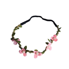 OEM Virágos hajdísz - Világos rózsaszín apróvirágos gumis hajpánt jelmez