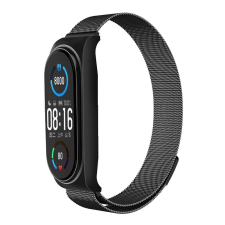 OEM Xiaomi Mi Band 7 okoskarkötő / okosóra fém szíj, fekete színű okosóra kellék