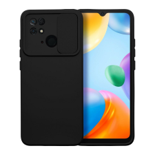 OEM Xiaomi Redmi 10C szilikon tok, hátlap tok, kamera védelemmel, fekete, SLIDE Case tok és táska