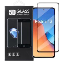 OEM Xiaomi Redmi 12 4G / 5G / Poco M6 Pro 5G üvegfólia, tempered glass, előlapi, 5D, edzett, hajlított, fekete kerettel mobiltelefon kellék