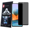 OEM Xiaomi Redmi Note 12 4G/5G / Poco X5 5G üvegfólia, tempered glass, előlapi, edzett, hajlított, fekete kerettel, betekintés védelemmel, Privacy