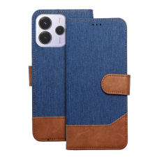 OEM Xiaomi Redmi Note 14 4G / LTE teklefontok - Jeans - kék/barna ráhajtófüles könyvtok ﻿ tok és táska