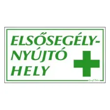 OfficeFox Piktogram Elsősegélynyújtó hely (fehér alapon zöld) információs címke