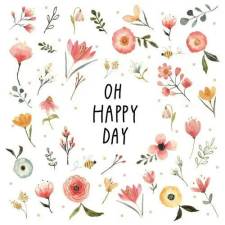  Oh Happy Day papírszalvéta 33x33cm, 20db-os papírárú, csomagoló és tárolóeszköz