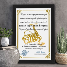  Oklevél horgászoknak - Aranyorsó díj grafika, keretezett kép
