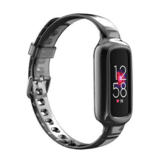  Okosóra szilikon szíj / szilikon tok - ÁTTETSZŐ SZÜRKE - 154mm hosszú - Fitbit Luxe okosóra kellék