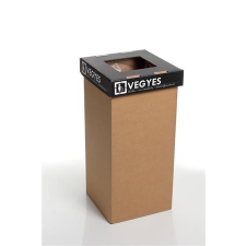 ÖKUKA Szelektív hulladékgyűjtő, újrahasznosított, 20 l, RECOBIN "Mini", fekete szemetes