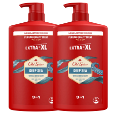 Old Spice Deep Sea 3in1 férfi Sampon és Tusfürdő 2x1000ml tusfürdők