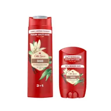 Old Spice Oasis tusfürdő (400 ml) + Old Spice Oasis stift dezodor férfiaknak (65 ml) kozmetikai ajándékcsomag