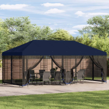  Oldalfalas pavilon 6 x 3 m Kék Poliészter és acél 190 kerti tárolás