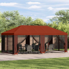  Oldalfalas pavilon 6 x 3 m Terrakotta Poliészter és acél 190 kerti tárolás